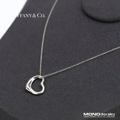 Tiffany  Co. Elsa Peretti Open Heart Pendant Necklace - Sterling Silver