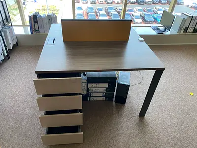2-Person Office Workstation with four drawers