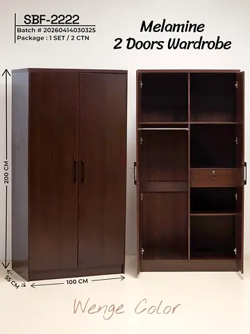 Melamine 2 Doors Wardrobe