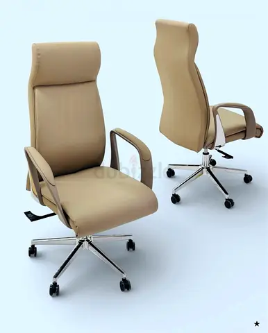 Beige high-back ergonomic office chair - good condition