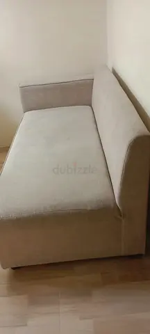 Beige compact chaise sofa - good condition