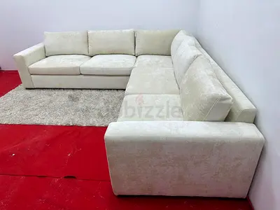 Like new condition pottery barn beige color corner lshape sofa