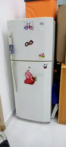 Used White Double-Door Refrigerator - Good Working Condition