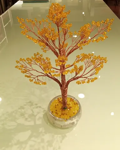 Decorative copper wire Beaded Tree 31x21 cm