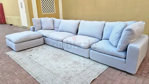 Cloud ☁️ feather filled sofa with footstool