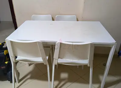 White Dining Table with Chairs