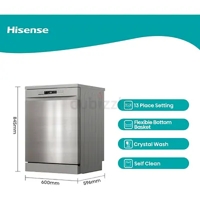 Hisense 13 Place Free Standing Dishwasher