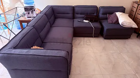 Sofa set Grey L-shaped modular sectional sofa - good condition detachable