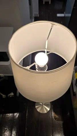 Simple White Fabric Floor Lamp with Metal Base