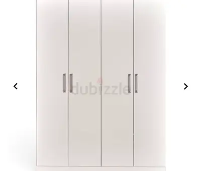 White 4-Door Wardrobe / Armoire - Good Condition