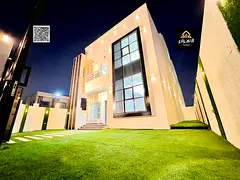 For sale in Al Zahia, a modern corner villa with 4 bedrooms and a roof terrace, featuring luxurious