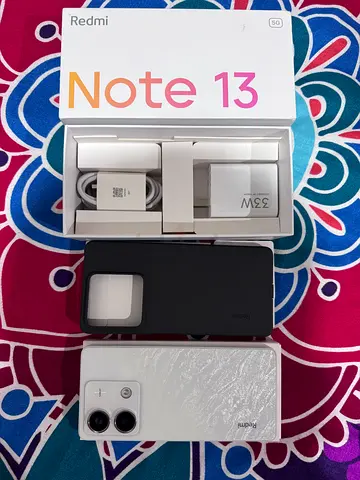 Redmi Note 13 with Box, Charger and Case - New phone