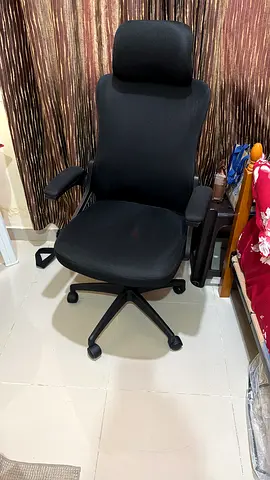 Ergonomic Black Office Chair with Headrest and Armrests