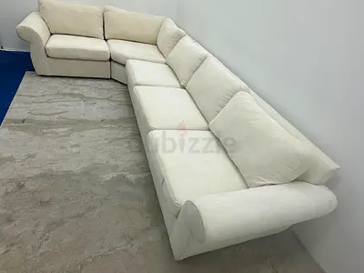 Like new condition pottery barn beige color corner lshape sofa