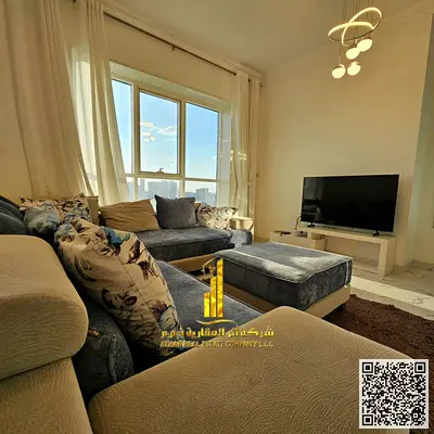 One-bedroom apartment with an open view, gym, swimming pool and parking for rent in Ajman - Al Rashidiya 1 - Oasis Towers