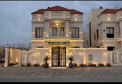 A luxurious miniature palace near Azha Mall, two floors and a roof, 5 master bedrooms, central air conditioning, price includes fees, prime location f