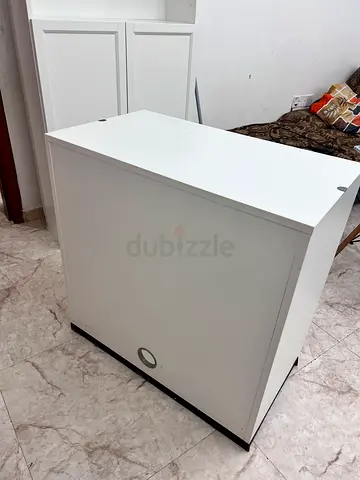 White Low Shelf Cabinet Office Or Computer Desk Excellent Condition