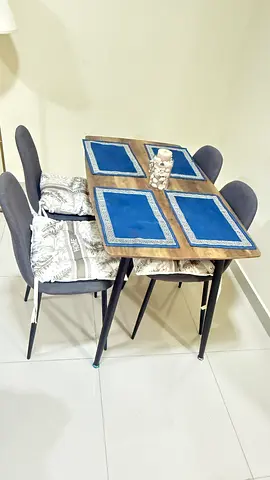Compact 4-Seater Dining Table with Cushioned Chairs