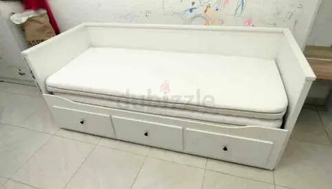IKEA Hamnes daybed with 3 big storage drawers and 2 IKEA mattresses.