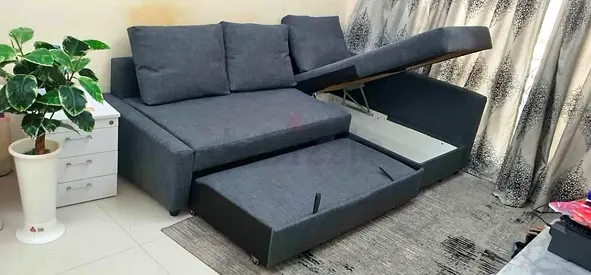 IKEA L shap Sofa store cum bed you can fix the