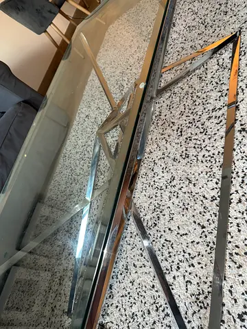 Glass  silver chrome coffee table