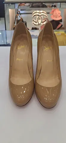 Nude Patent Leather Pumps - Classic Womens Heels, Size US (please confirm)
