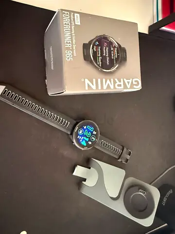 Garmin Forerunner 965 GPS Smartwatch with Charger and stand and Original Box - Good Condition