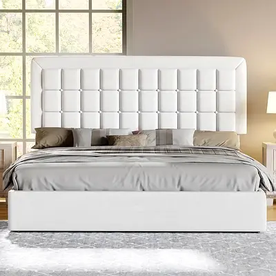 Foam filled boxes headboard super king hydraulic bed