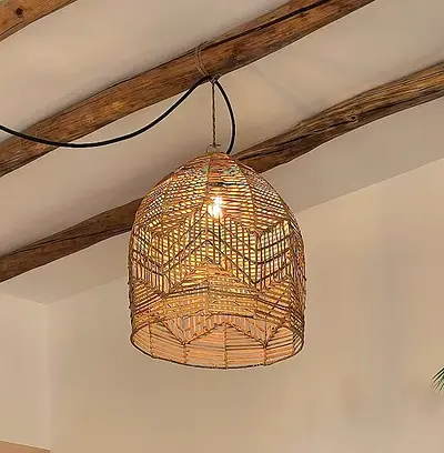 Hand-Woven Rattan Pendant Light / Lampshade