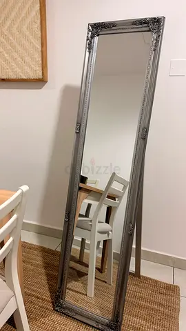 Full‑length Silver Ornate Standing Mirror — 160cm