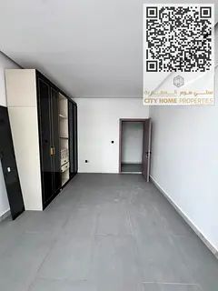 Luxury studio first occupancy for annual rent | Al Nakheel 1 near the Corniche | Built-in wardrobes