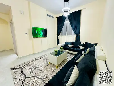 شقة فاخره غرفتين وصالة مع بلكونه. للإيجار الشهري.عجمان النعيميه . مفروشه بالكامل، الايجار يشمل الفواتير والإنترنت