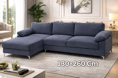 Comfortable L-shaped Sofa in Grey New For Sale
