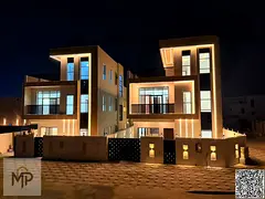 Modern villa for sale in Al Bahia, Ajman | 5 master bedrooms | Roof + 2 floors | Central air conditi