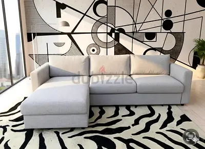 VIMLE Light grey L-shaped fabric corner sofa bed with chaise - good condition