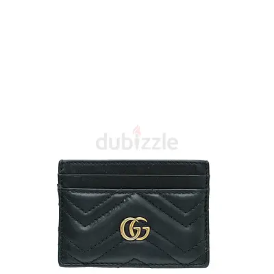 Authentic Gucci Black GG Marmont Card Case