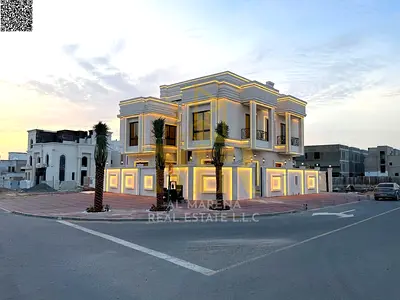 Luxury classic villa for sale in Al Helio 2 – large corner lot | 3 floors with an elegant design | Outdoor swimming pool | 6 master bedrooms | 3 livin