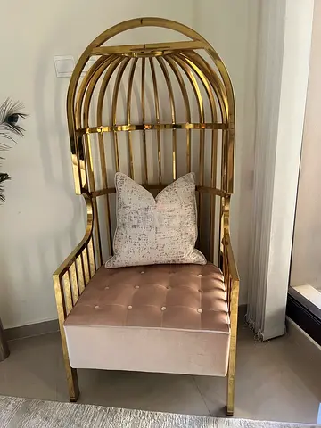 Gold Cage Feature Chair