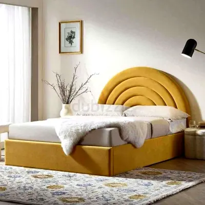 Elegant Queen size fully customisable bedframe with soft Fabric in multiple options