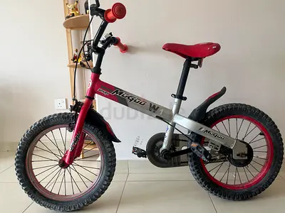 3 to 7 years Childrens 16-inch Red  Silver Spark MOGOO W1 Bike — Good Condition