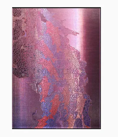 Abstract Metallic Wall Art - Iridescent Purple Tones