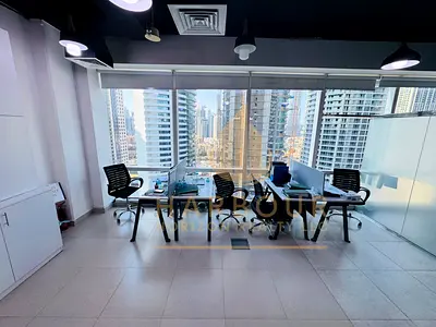 Furnished Office For Rent With Glass Partitions