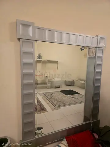 Set of 2 Large Decorative Framed Wall Mirror — Square Accent Frame
