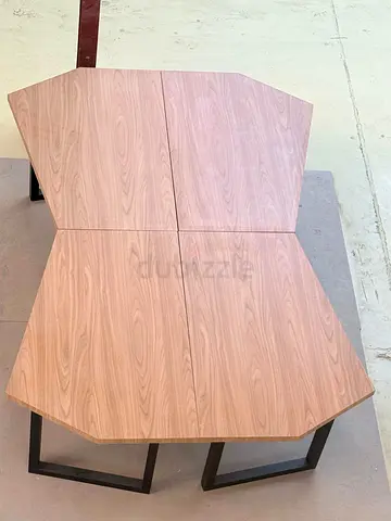 Modern unique hexagonal / Geometric 4-Piece Modular Workspace Table – Sleek  Versatile!