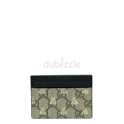 Authentic Gucci Tricolor GG Supreme Bees Card Holder