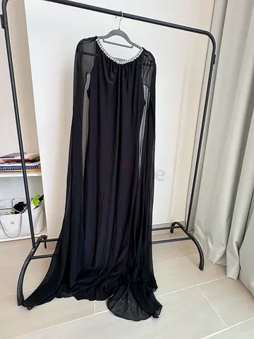 Black Sheer Fashion Long Abaya 1.63-1.73m H / Kaftan - Light, Elegant Condition