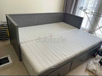 IKEA Hamnes daybed with 3 big storage drawers and 2 IKEA mattresses.