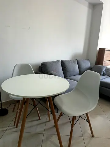 dining table with two chairs