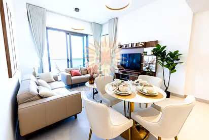 شقة مفروشة بغرفة نوم واحدة | ريفا ريزيدنس DMC | إطلالات على البحر والمدينة