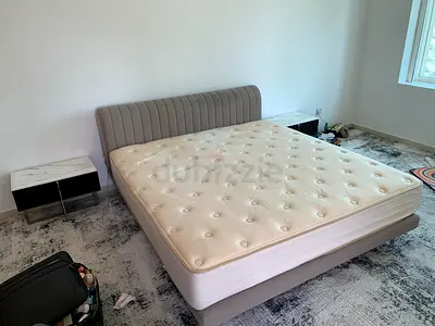 Selling Top quality Ebraza Brand Bed Set With two side tables and mattresses Brand new condition